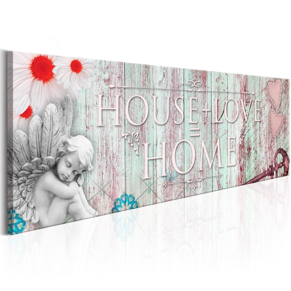 Artgeist - Tableau - Home: House + Love 135x45 - Tableaux, peintures