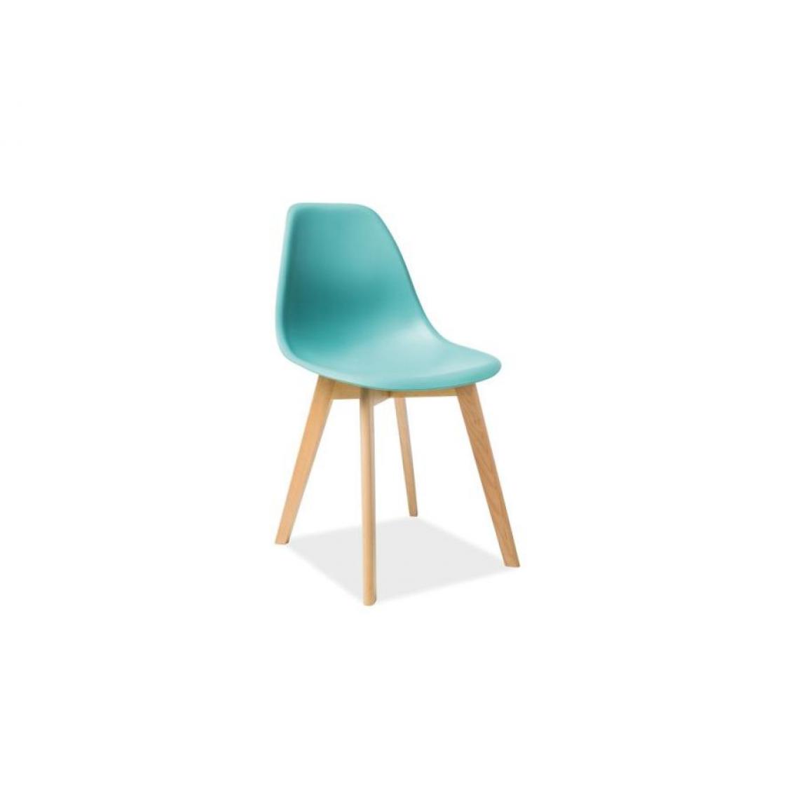 Hucoco - MORIT | Chaise en plastique style scandinave salle à manger bureau | 85x46x38 cm | Dossier + assise polypropylène | Base en bois - Menthe - Chaises