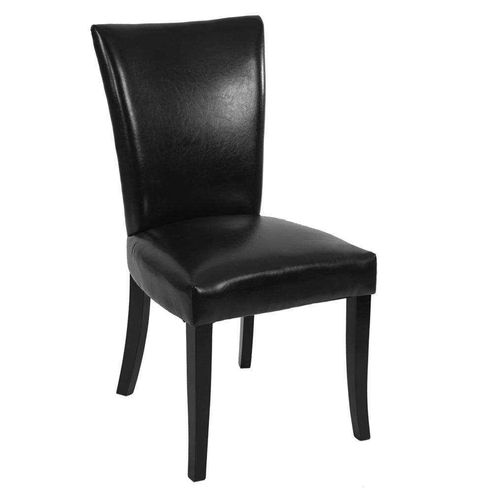 Mendler - Lot de 6 chaises de salle à manger Chesterfield av rivets ~ similicuir noir, pieds foncés - Chaises