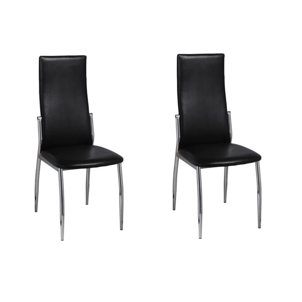 marque generique - Joli Fauteuils selection Hanoï Chaise de salle à manger 2 pcs Cuir artificiel Noir - Chaises