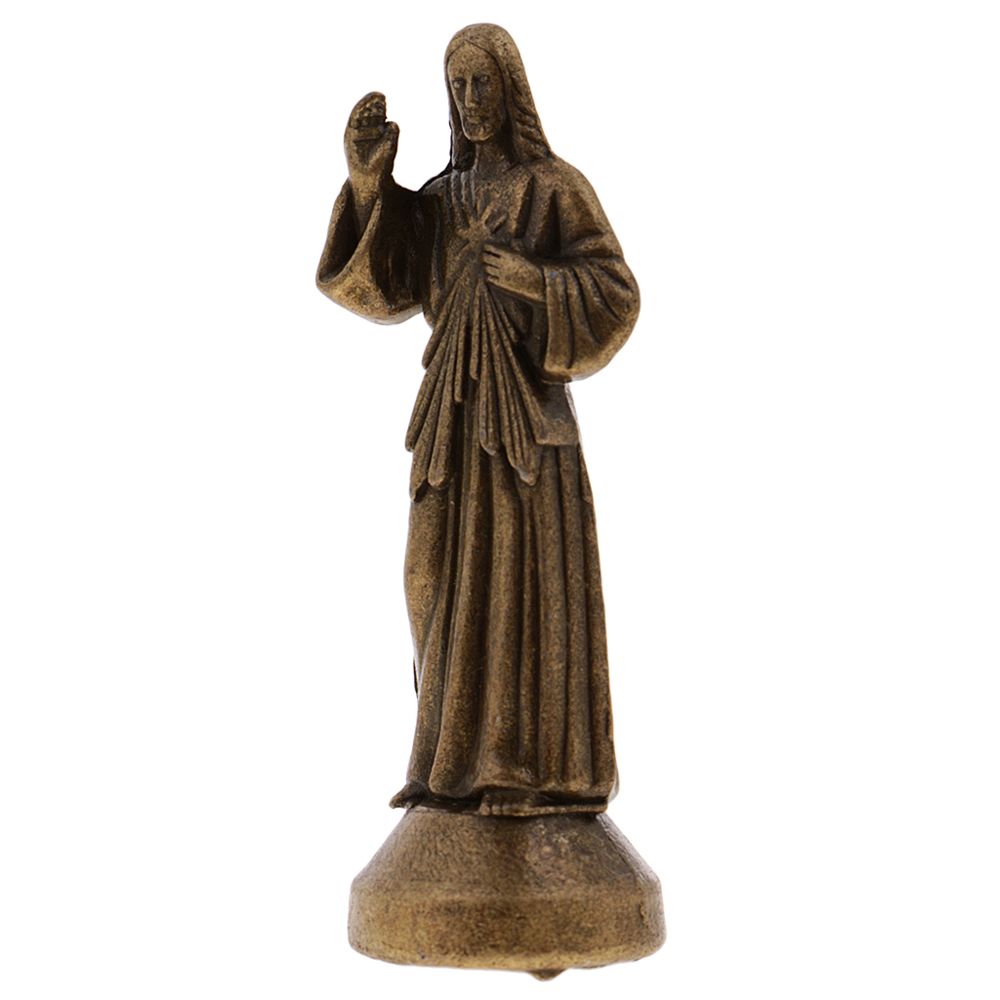 marque generique - Mini Jésus Sainte Figurine Religieuse Décoration Magnétique Statue X1 Bronze 5cm - Objets déco