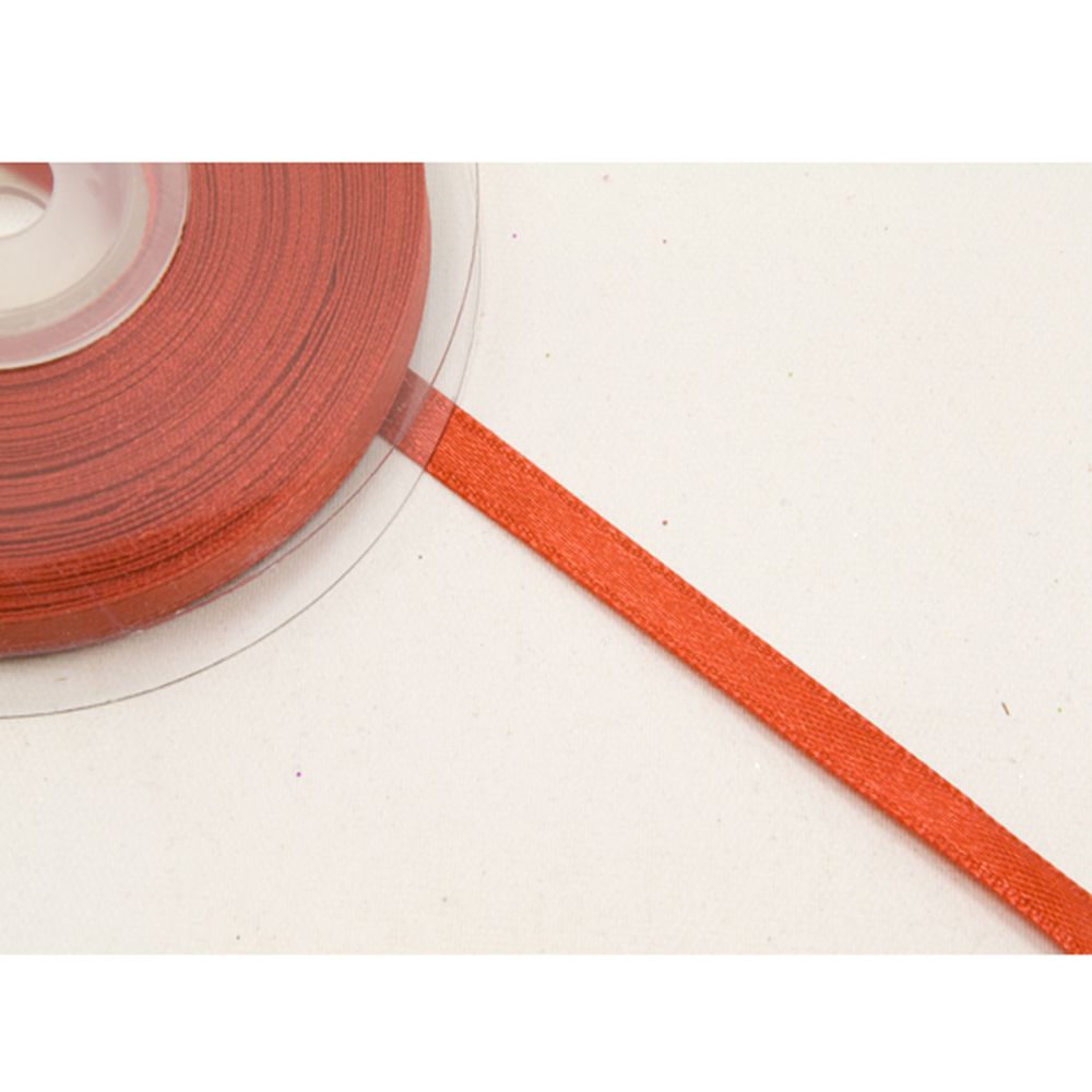 Visiodirect - Rouleau de ruban simple face en satin coloris Rouge - 6 mm x 25 m - Objets déco