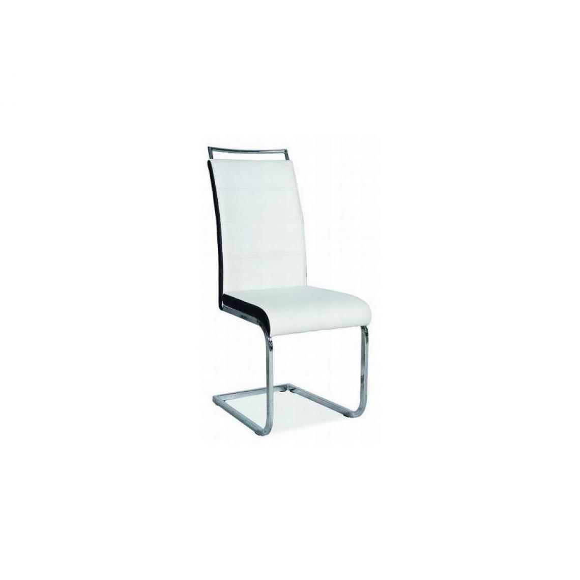 Hucoco - SHYRA | Chaise bicolore style moderne | Dimensions 102x41x42 cm | Rembourrage en cuir écologique | Chaise salle à manger - Blanc - Chaises