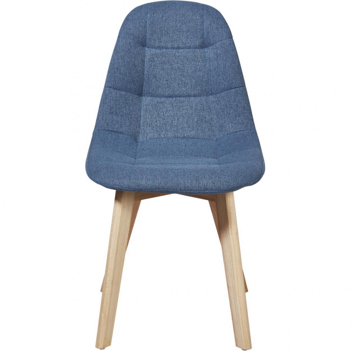 ATHM DESIGN - Lot de 4 - Chaise SULTA Bleu Canard - assise Tissu pieds Bois - Chaises