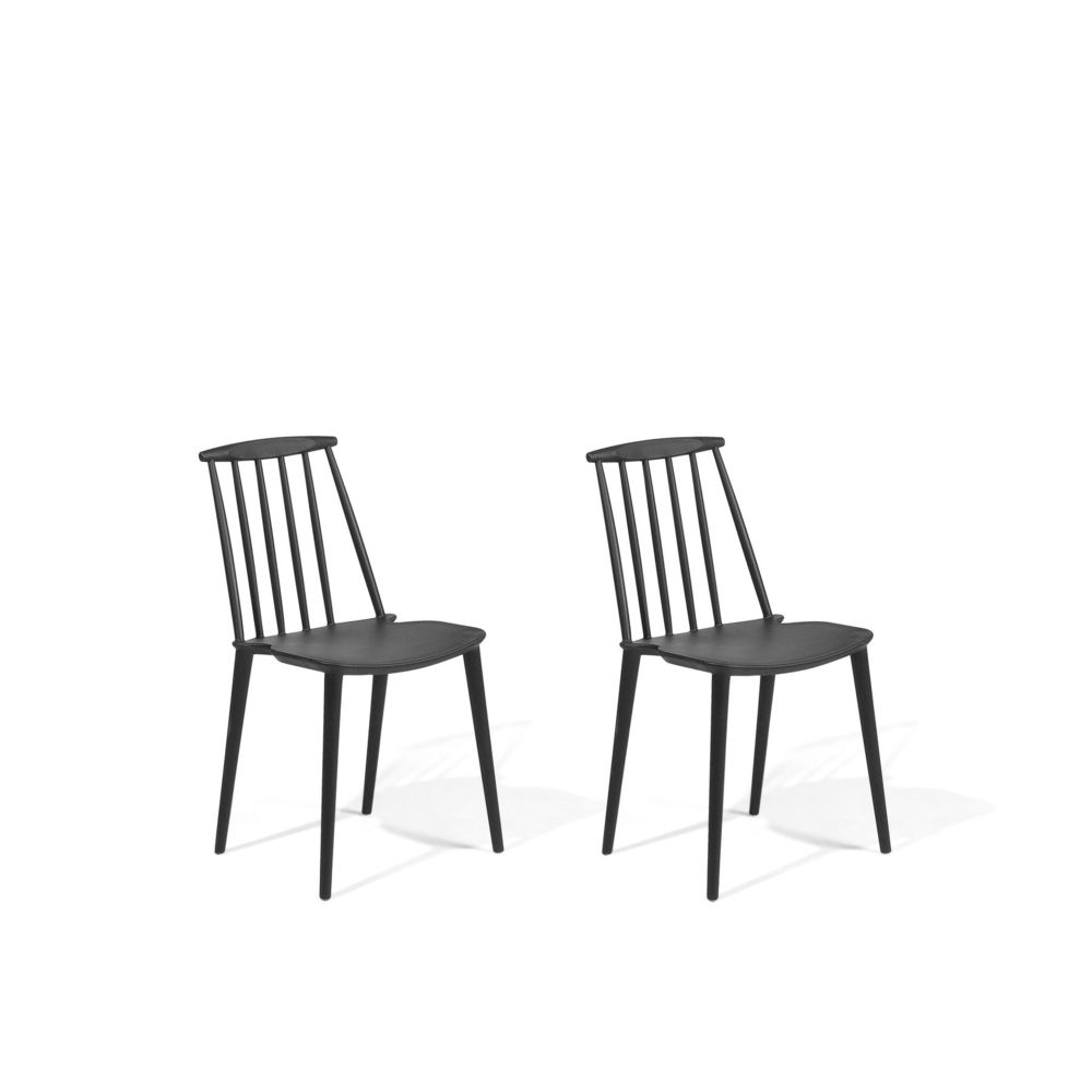 Beliani - Beliani Lot de 2 chaises noires VENTNOR - noir - Chaises