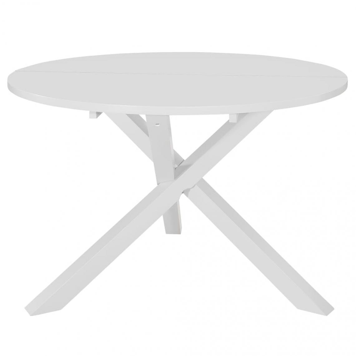 Helloshop26 - Table de salon salle à manger design blanc 120 cm MDF 0902298 - Tables à manger
