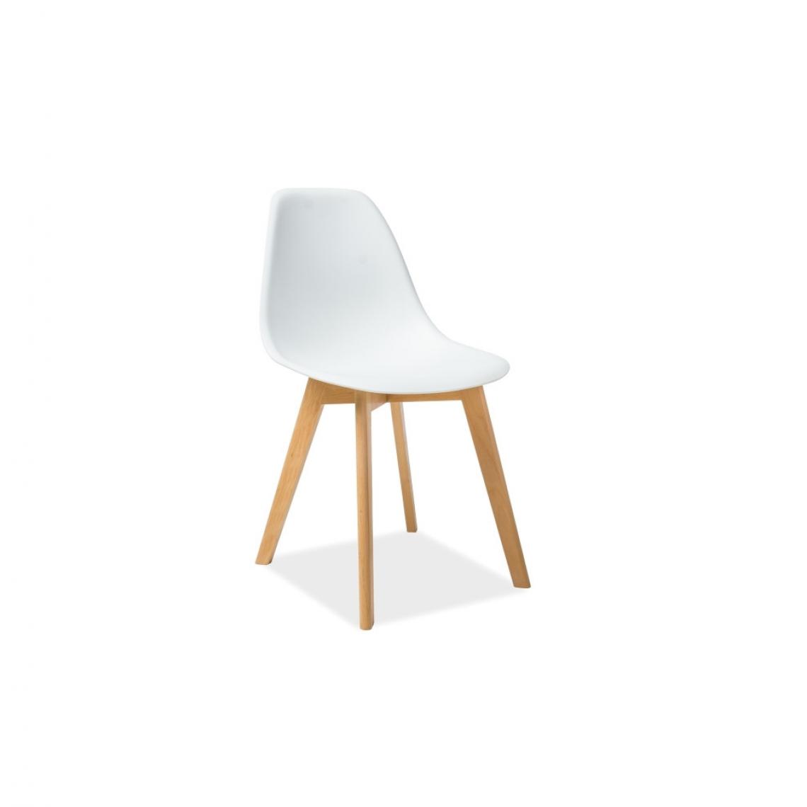 Ac-Deco - Chaise scandinave - Moris - 46 x 46 x 85 cm - Blanc - Chaises