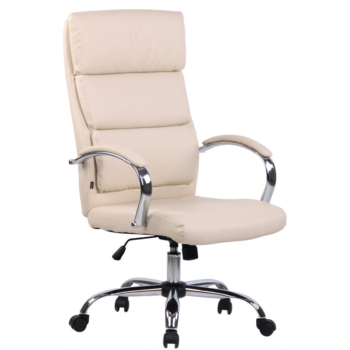 Icaverne - Stylé Chaise de bureau en similicuir reference Jérusalem couleur crème - Chaises