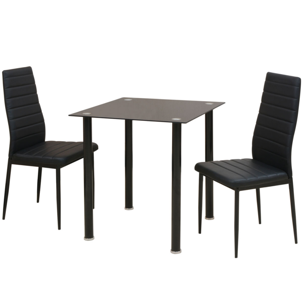 Vidaxl - vidaXL Ensemble de table et chaise salle à manger 3 pièces noir - Tables à manger