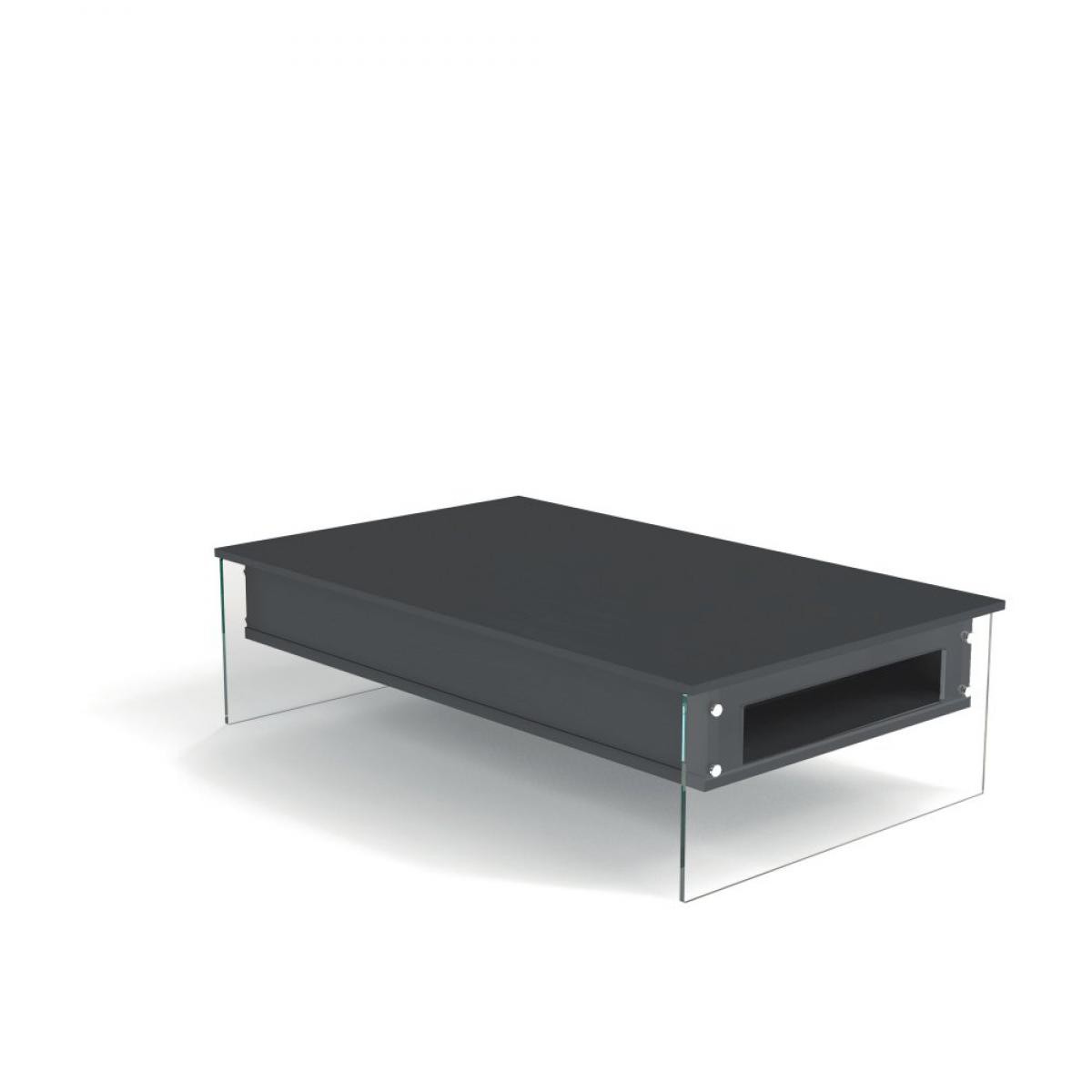 Inside 75 - Table basse relevable gris ardoise BELLA 110x70cm piétement en verre - Tables à manger