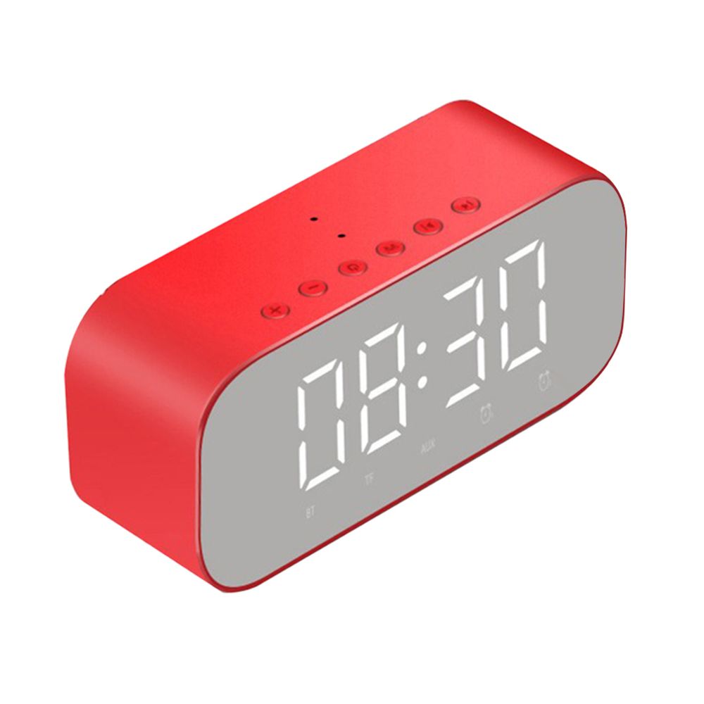 marque generique - réveil snooze numérique avec haut-parleur bluetooth tf / aux / port USB rouge - Réveil