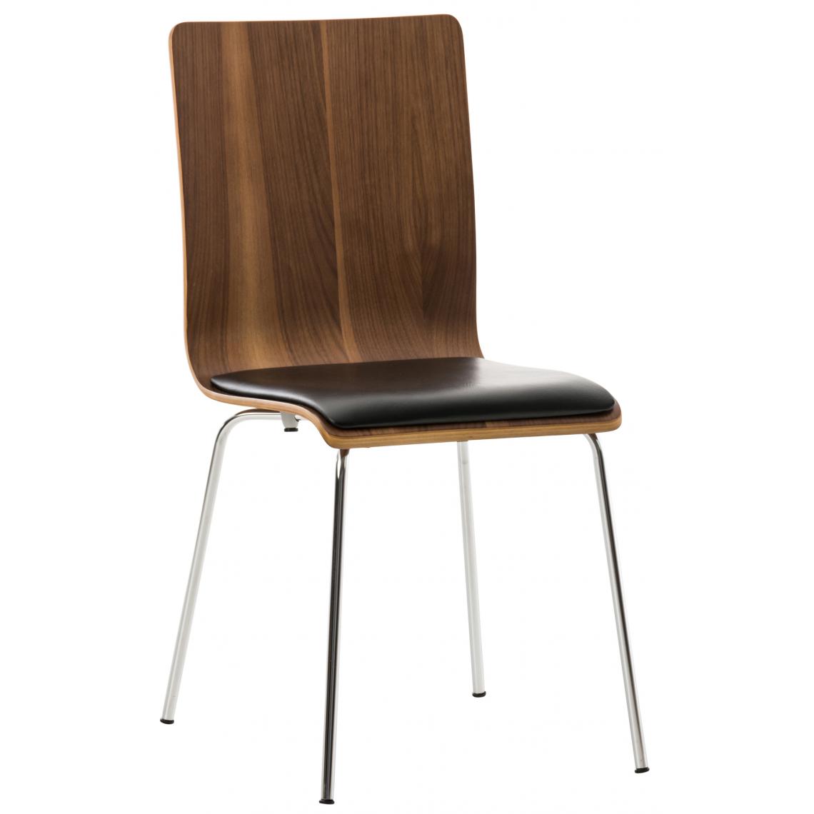 Icaverne - Moderne Chaise visiteur en serie Berne Pepe couleur noyer / noir - Chaises