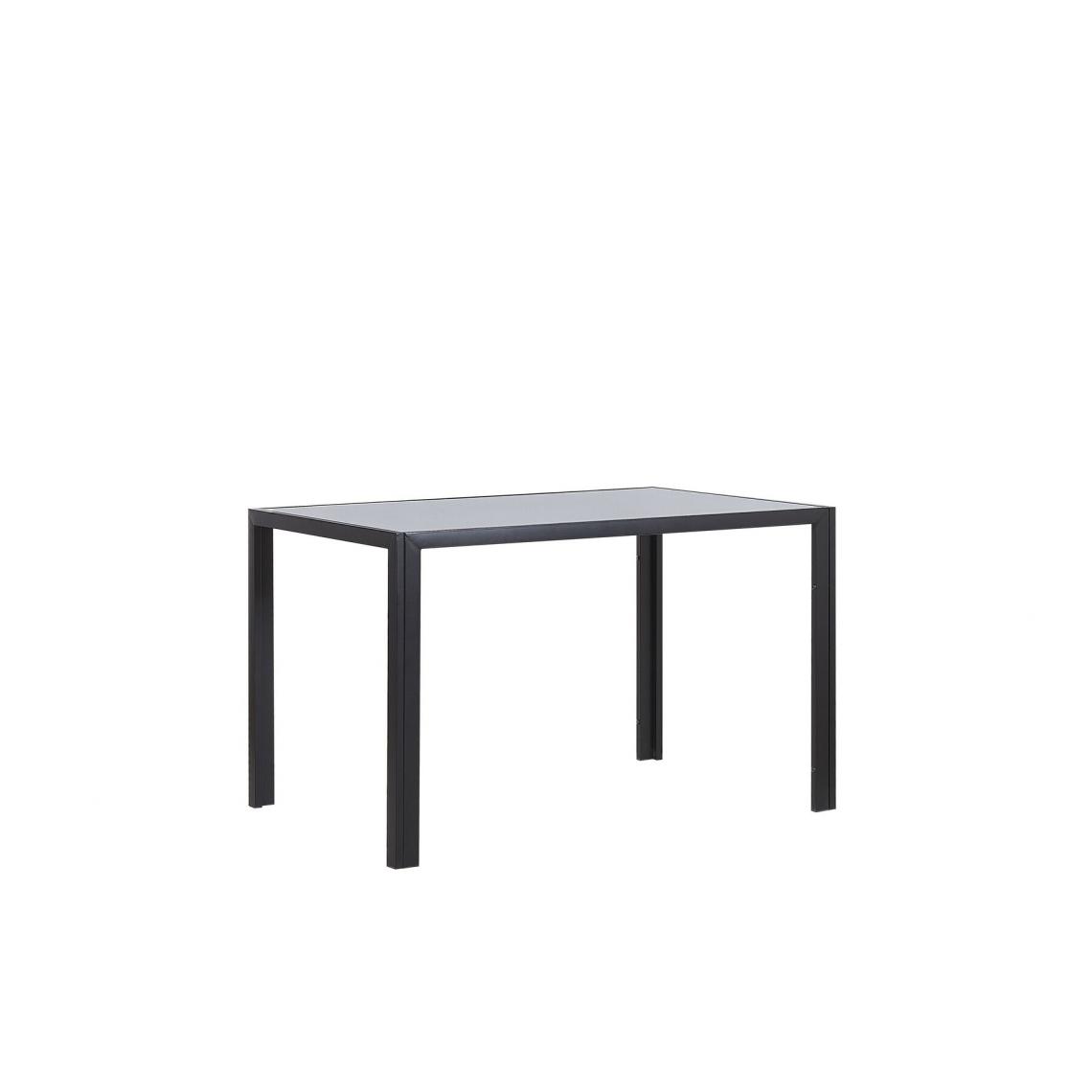 Beliani - Table de salle à manger en verre gris et métal noir 120 x 80 cm LAVOS - transparent - Tables à manger