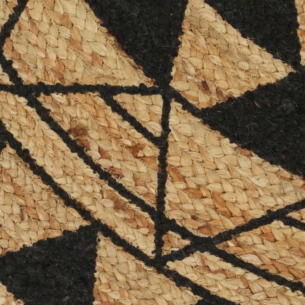 marque generique - Icaverne - Petits tapis famille Tapis fait à la main Jute avec imprimé noir 150 cm - Tapis