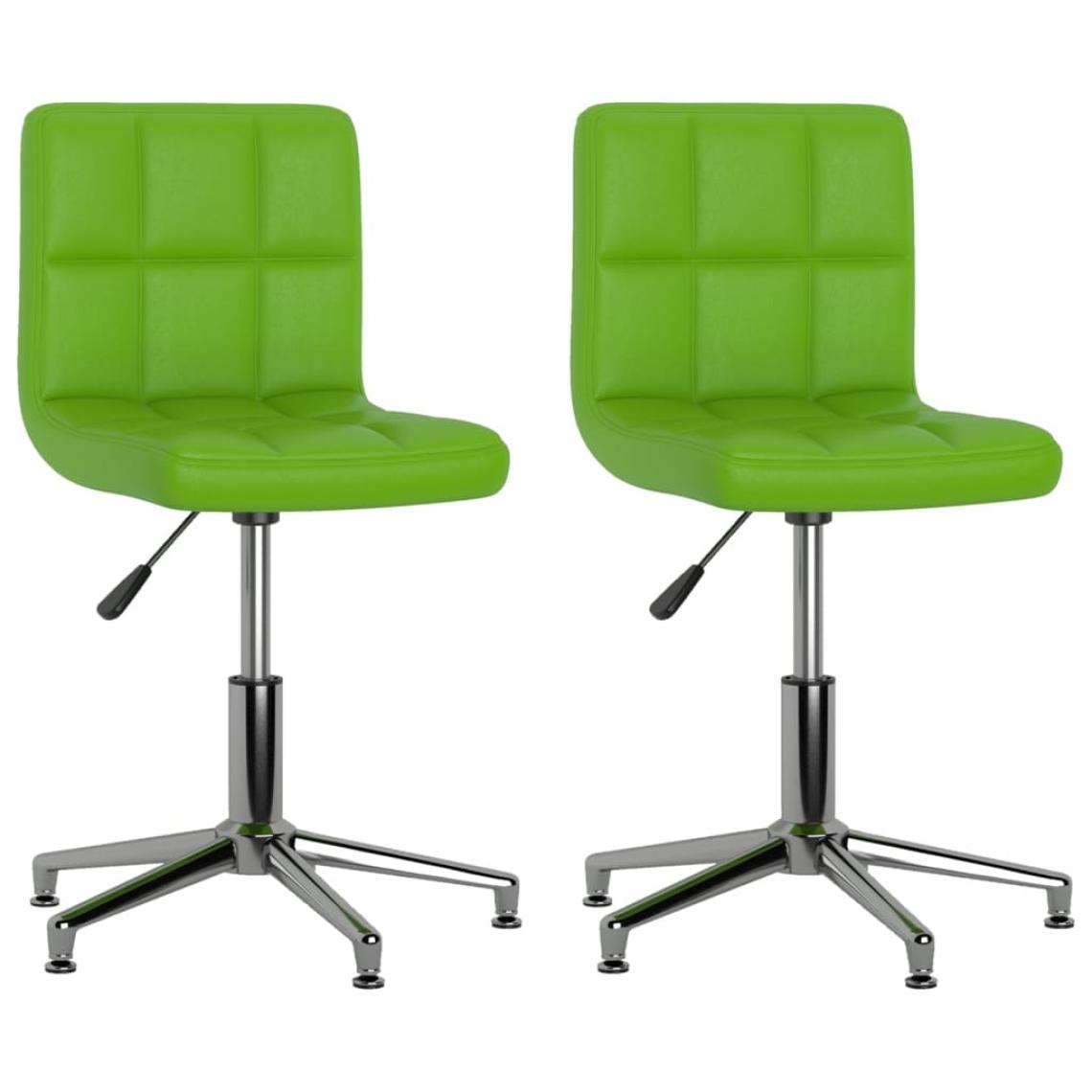 Decoshop26 - Lot de 2 chaises de salle à manger cuisine pivotantes design moderne similicuir vert CDS020943 - Chaises