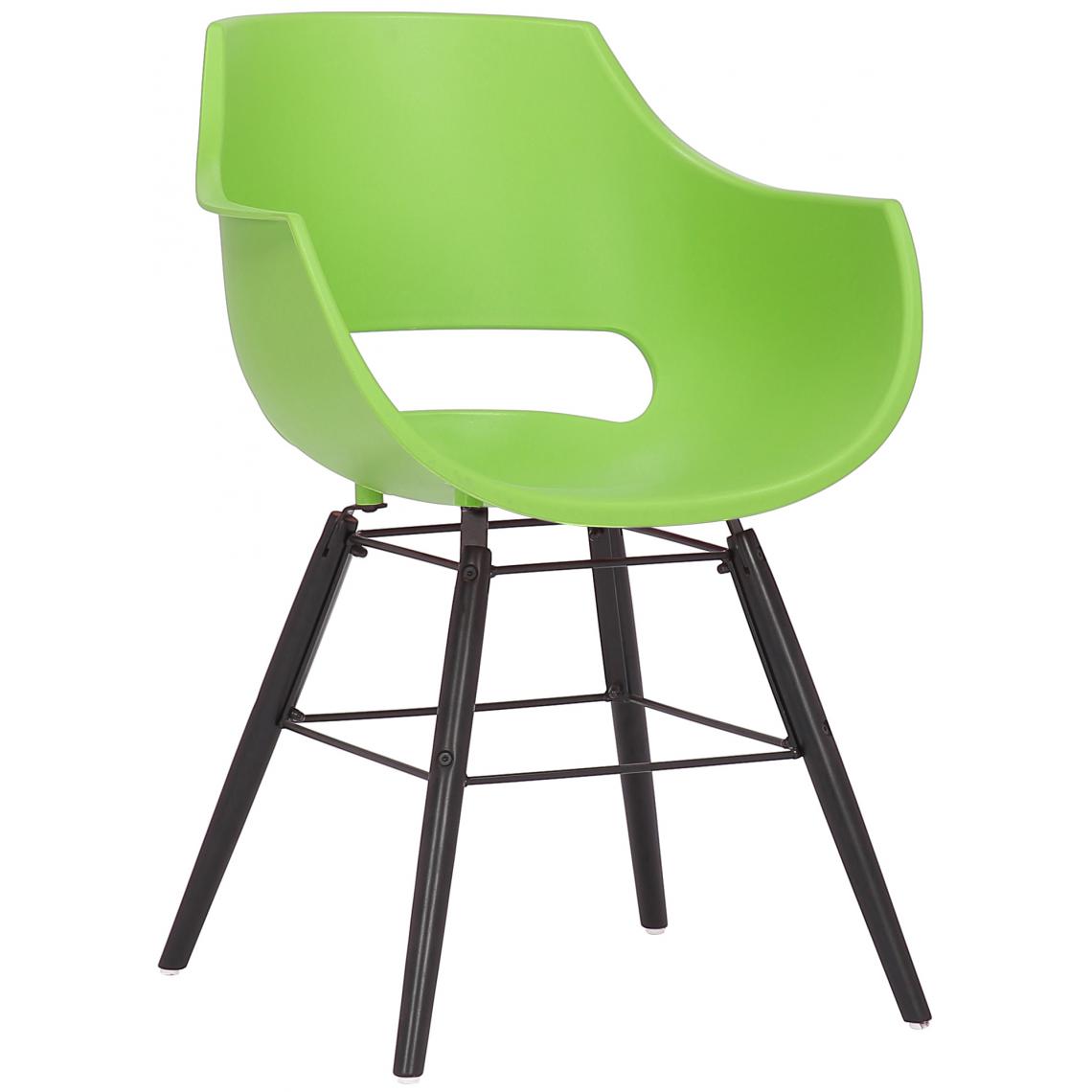 Icaverne - Superbe Chaise gamme Helsinki plastique noir couleur vert - Chaises