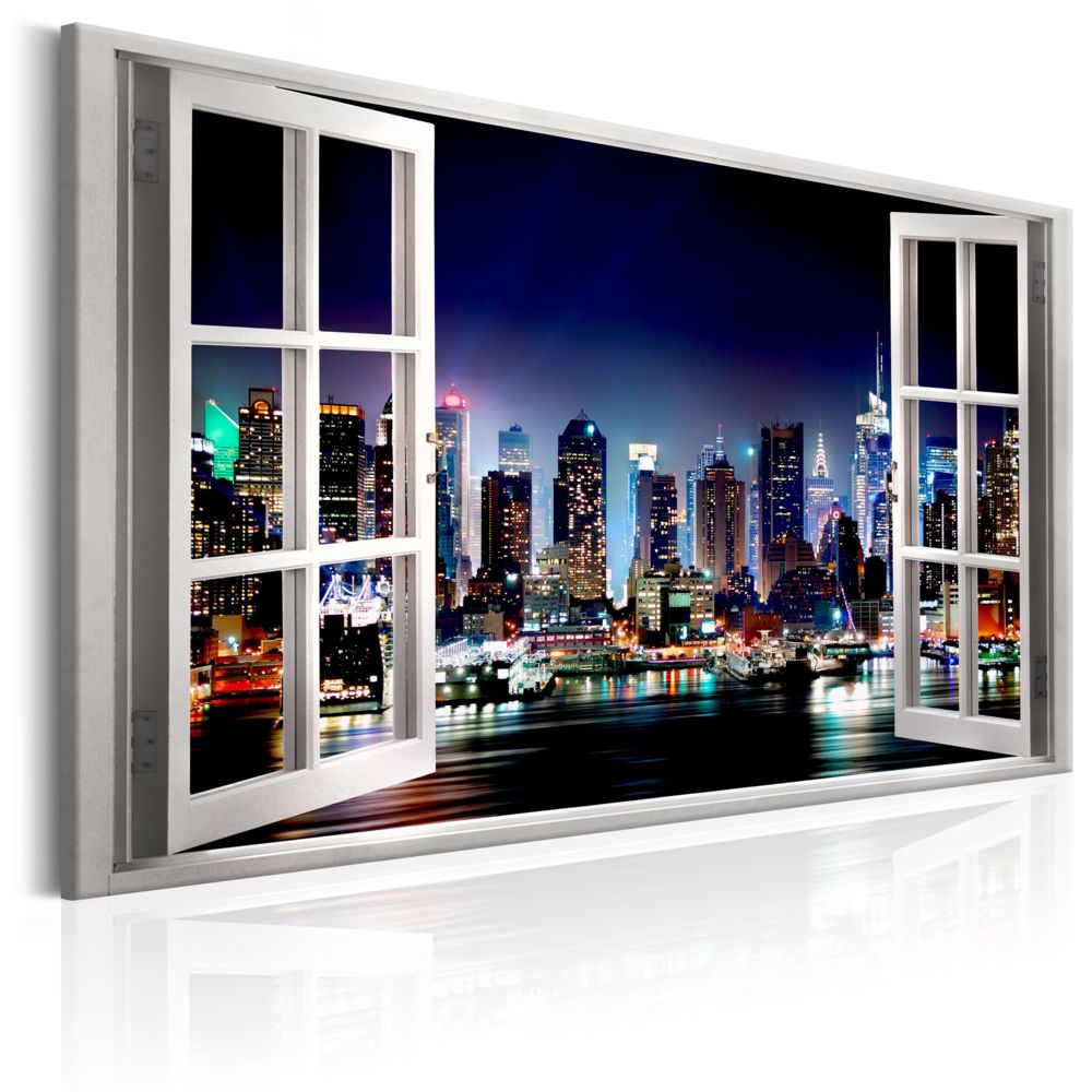 Bimago - Tableau - Window: View of New York - Décoration, image, art | Villes | New York | - Tableaux, peintures