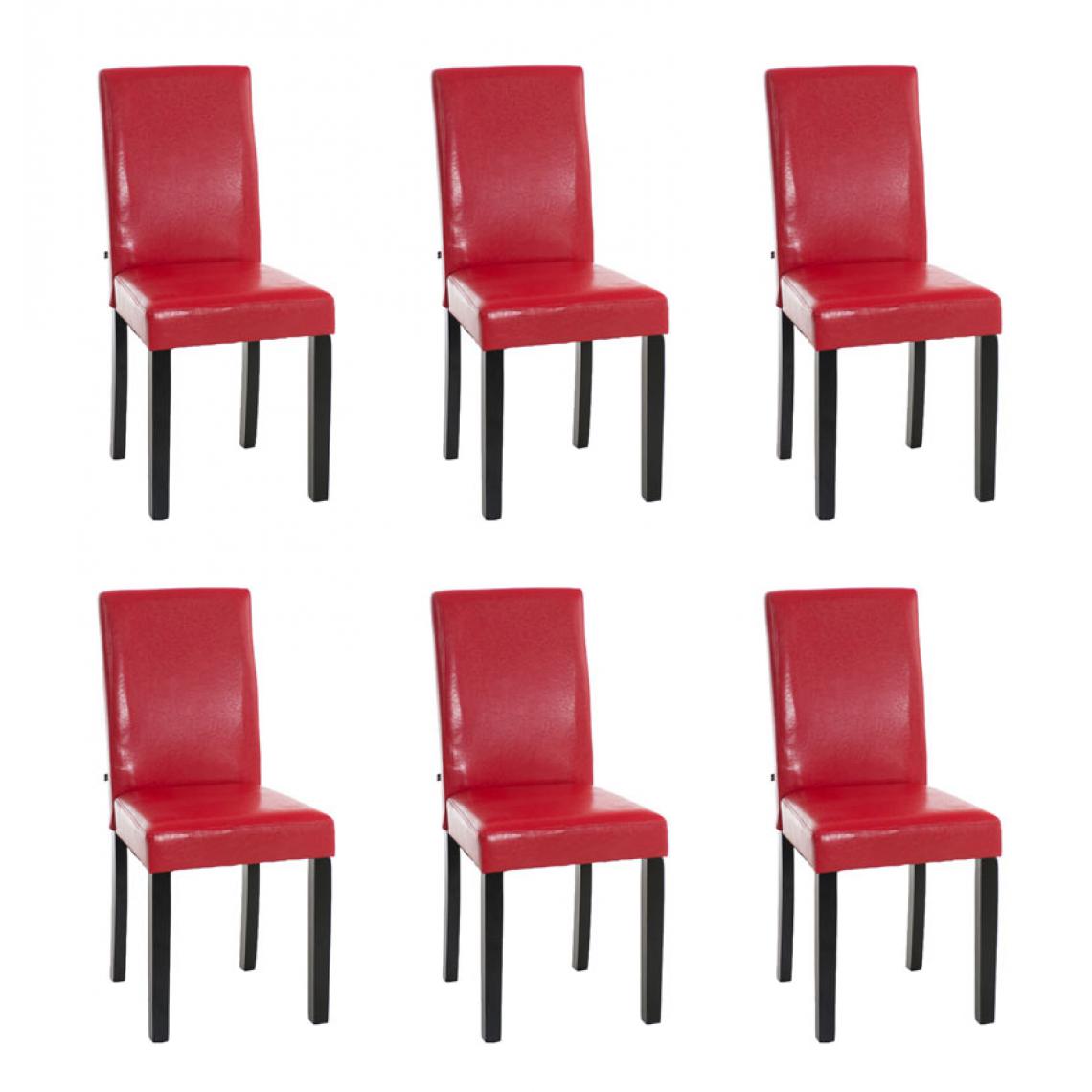 Icaverne - Moderne Lot de 6 chaises de salle à manger gamme Rabat noir couleur rouge - Chaises