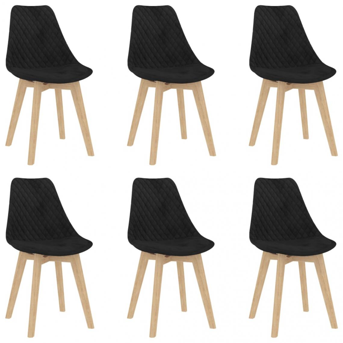 Decoshop26 - Lot de 6 chaises de salle à manger cuisine design moderne velours noir CDS022737 - Chaises