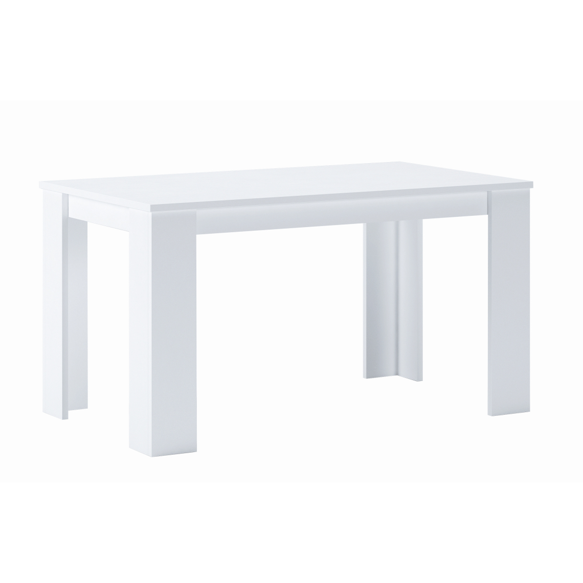 Skraut Home - Table de salle à manger-séjour, blanc mat,80x138x75cm - Tables à manger