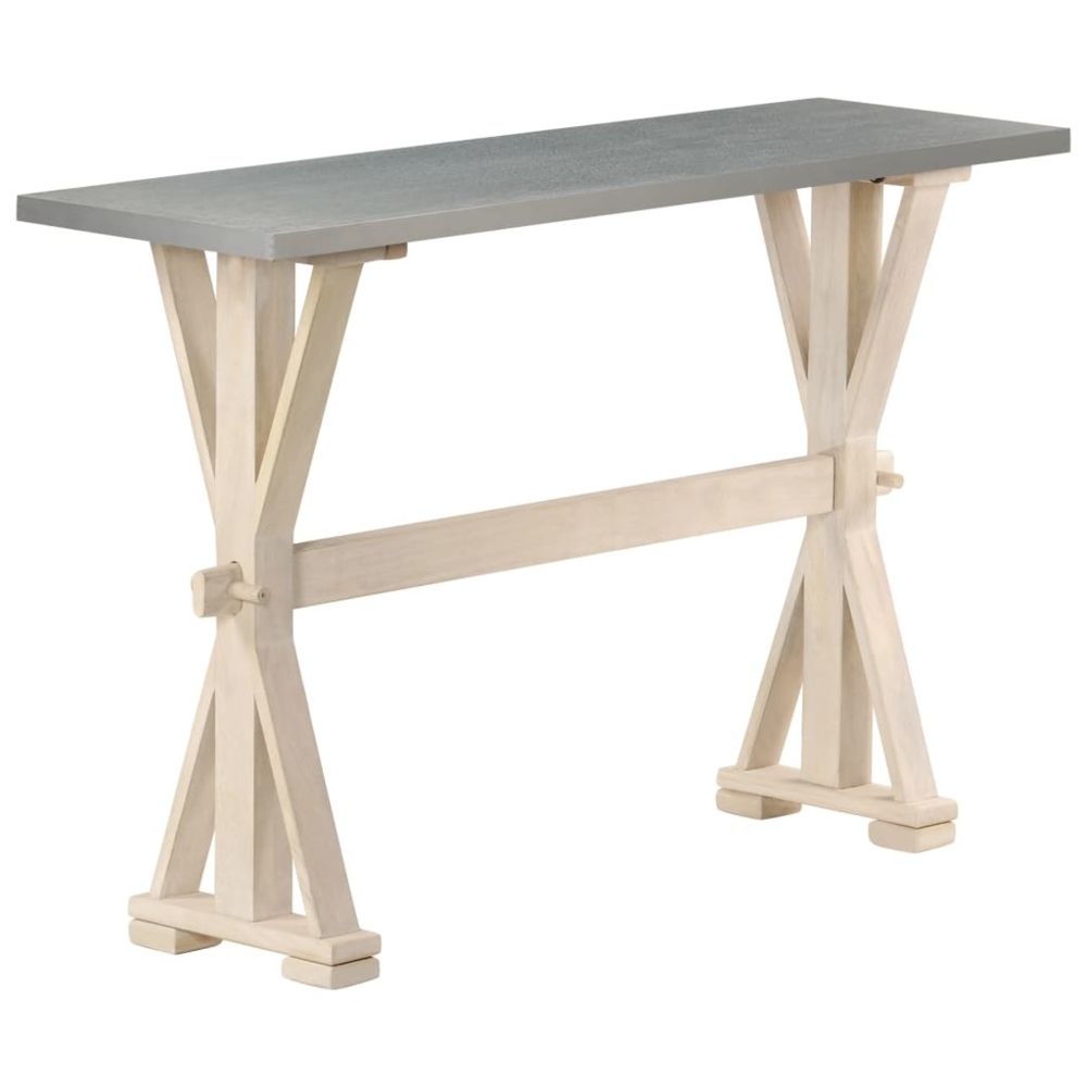 Vidaxl - vidaXL Table console avec dessus en zinc 118x35x76 cm Bois de manguier - Tables à manger