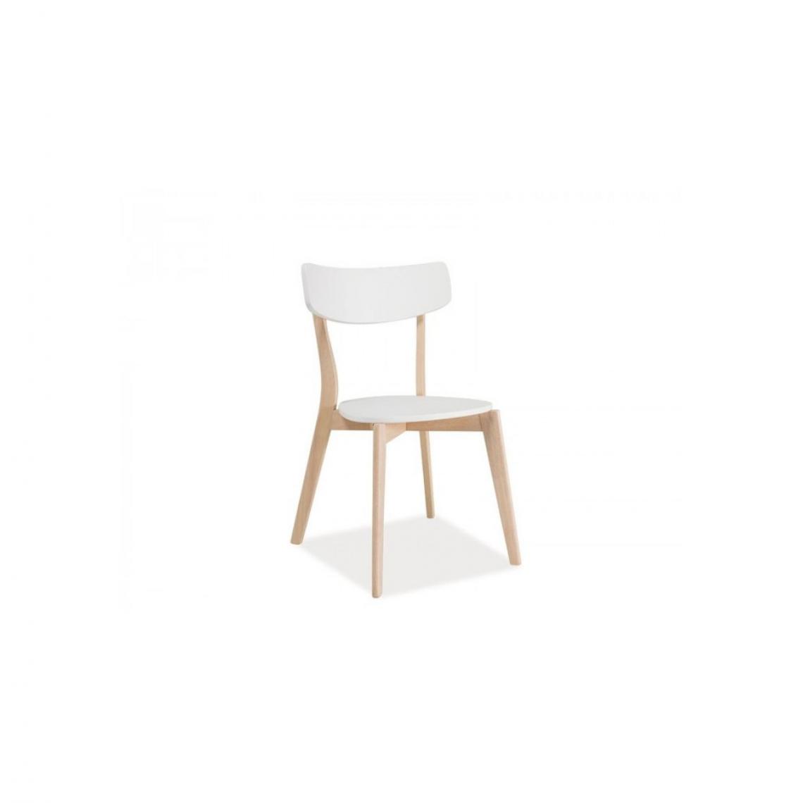 Ac-Deco - Chaise scandinave - Tibi - L 50 x P 44 x H 77 cm - Blanc - Chaises