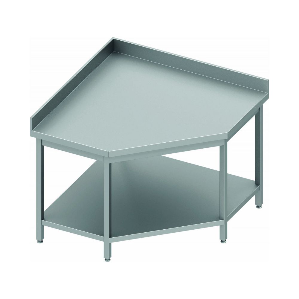 Materiel Chr Pro - Table d'Angle Inox - Avec Dosseret - Gamme 700 - Stalgast - 700x700 700 - Tables à manger