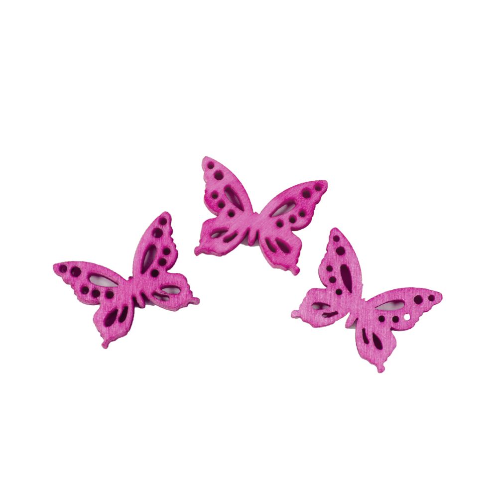 Visiodirect - 10 Lots de 20 Confettis de table papillon en Bois Fuschia - 1,5 x 2 cm - Objets déco
