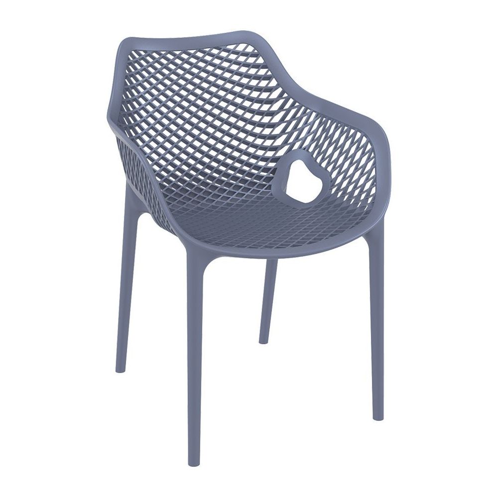 Alterego - Chaise de jardin / terrasse 'SISTER' gris foncé en matière plastique - Chaises