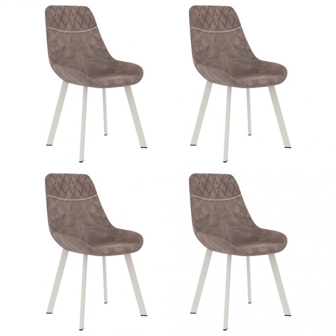 Decoshop26 - Lot de 4 chaises de salle à manger cuisine design moderne similicuir marron CDS021712 - Chaises