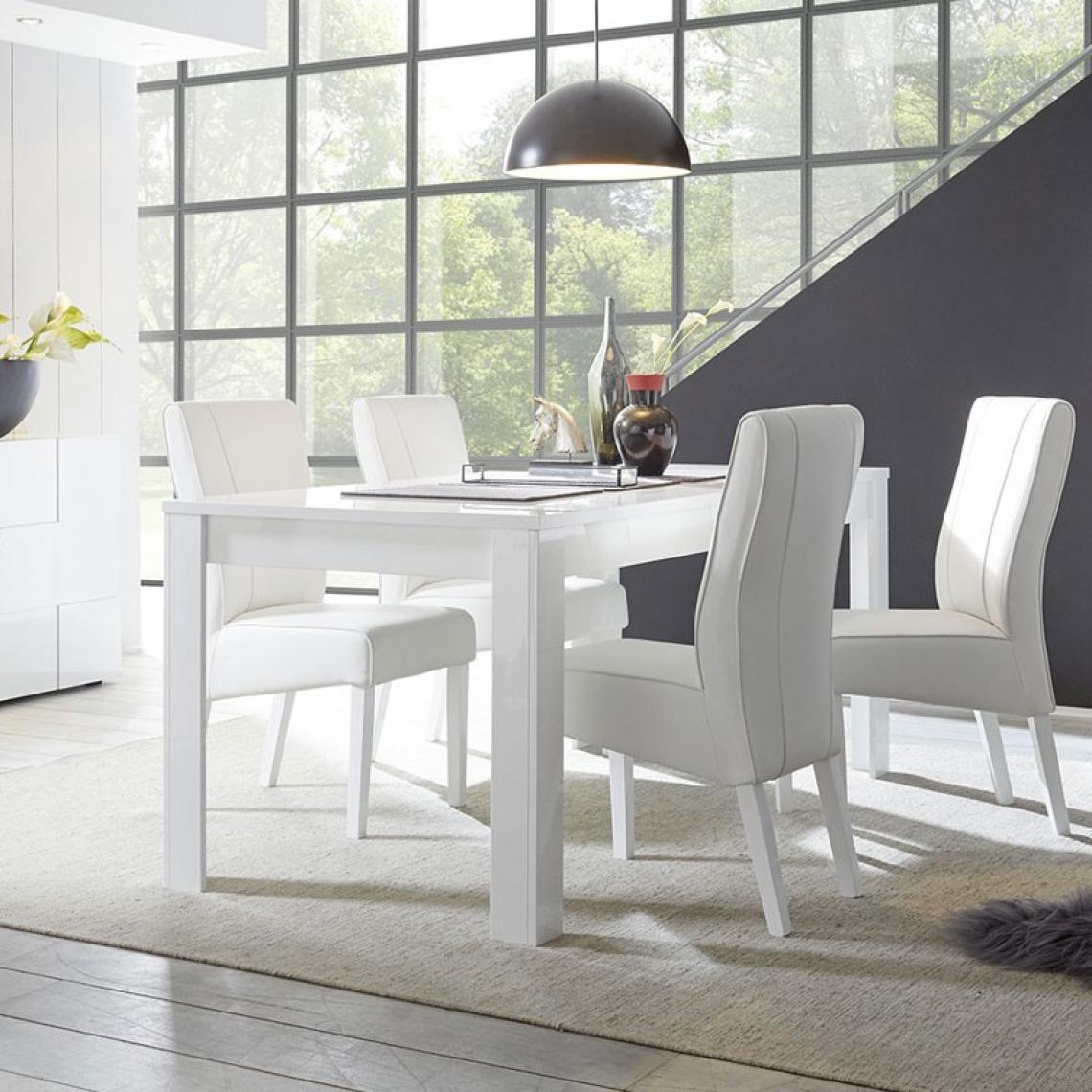 Webmarketpoint - Table extensible avec finition blanc brillant 90x137xh.79 cm - Tables à manger