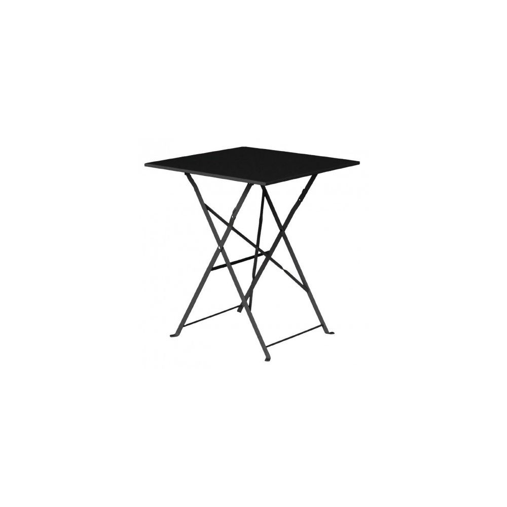 Materiel Chr Pro - Table de terrasse noire en acier carrée Bolero 600 mm - Noir - Tables à manger