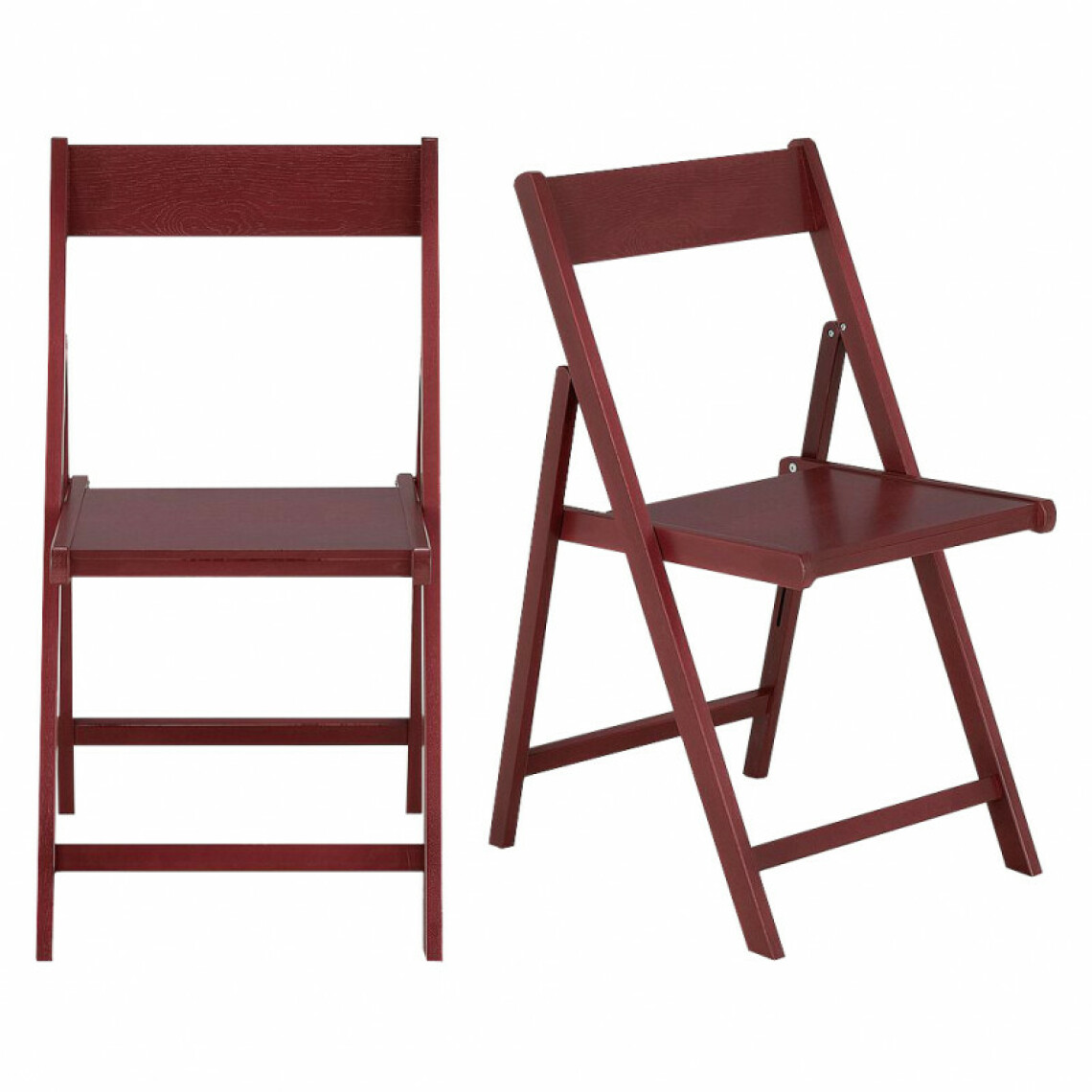 Meubletmoi - Lot de 2 chaises pliantes en acacia rouge finition huilée - LILI 5284 - Chaises
