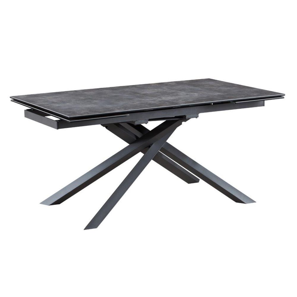 Pegane - Table de salle à manger coloris gris en acier - L.160 x l.90 x Ht.75 cm -PEGANE- - Tables à manger