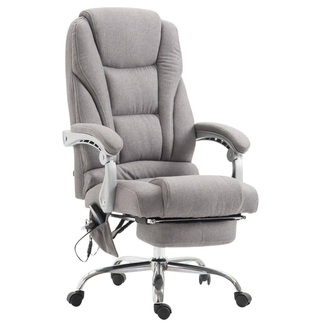 Icaverne - Splendide Chaise de bureau categorie Quito tissu avec fonction massage couleur gris - Chaises