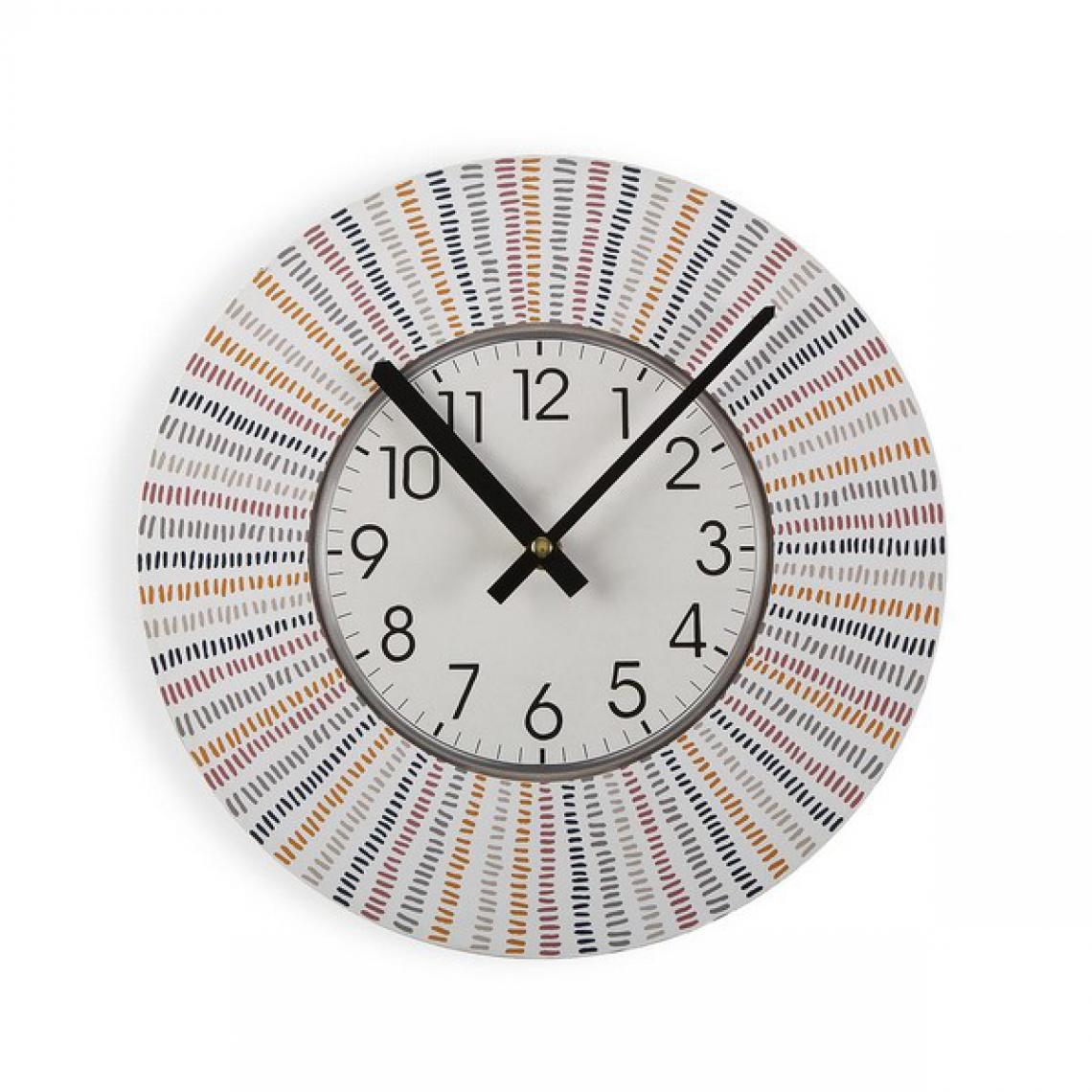 VERSA - Horloge Murale Corduroy Bois (4 x 29 x 29 cm) - Horloges, pendules