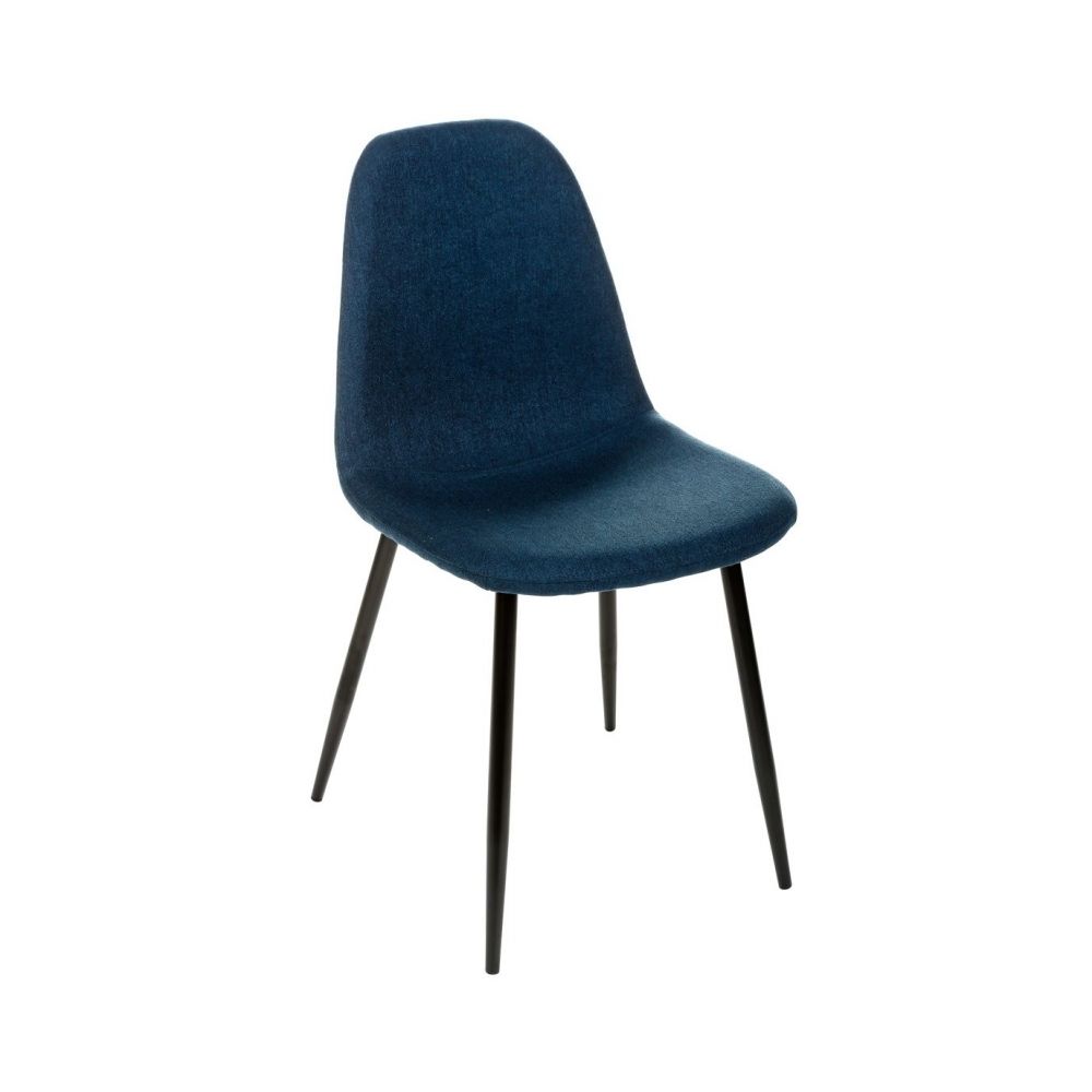 marque generique - Chaise tissu et métal Tyka bleu Atmosphera - Chaises