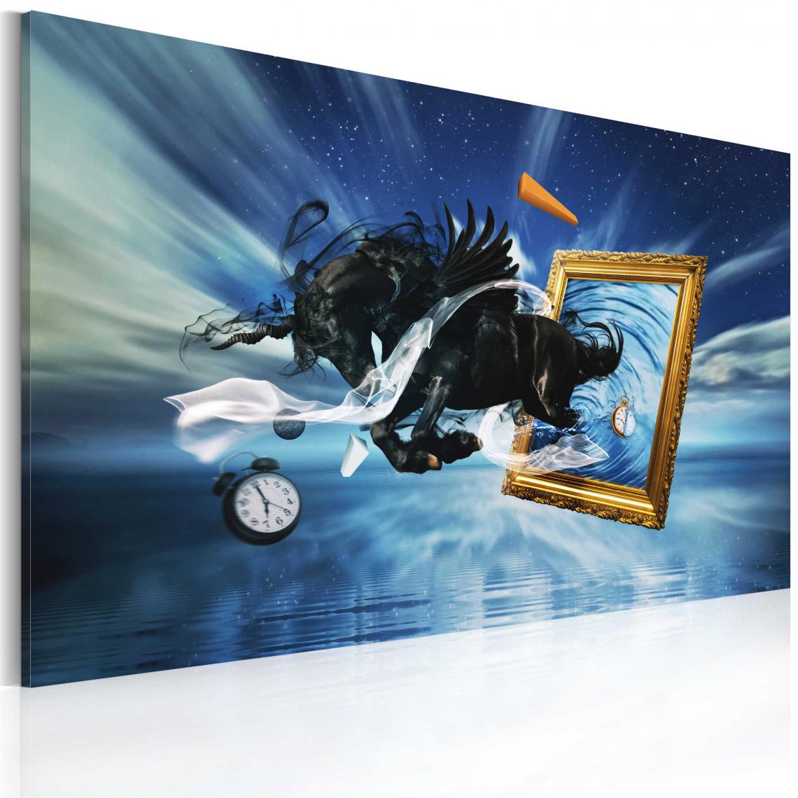 Decoshop26 - Tableau sur toile décoration murale image imprimée cadre en bois à suspendre Réalité 90x60 cm 11_0002220 - Tableaux, peintures