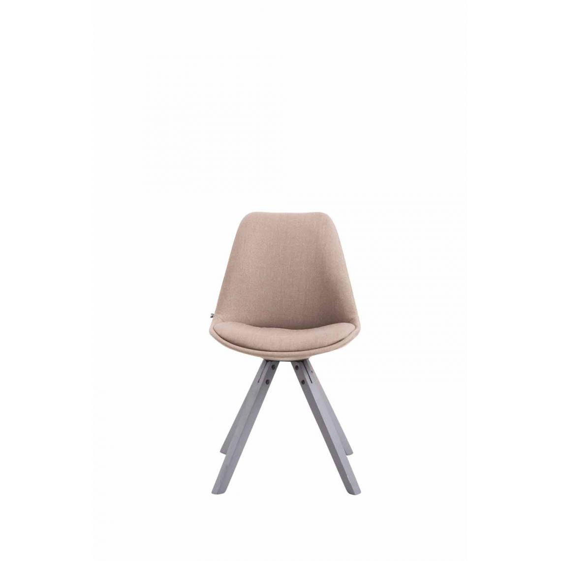 Icaverne - Moderne Chaise visiteur tissu edition Katmandou Square gris couleur taupe - Chaises