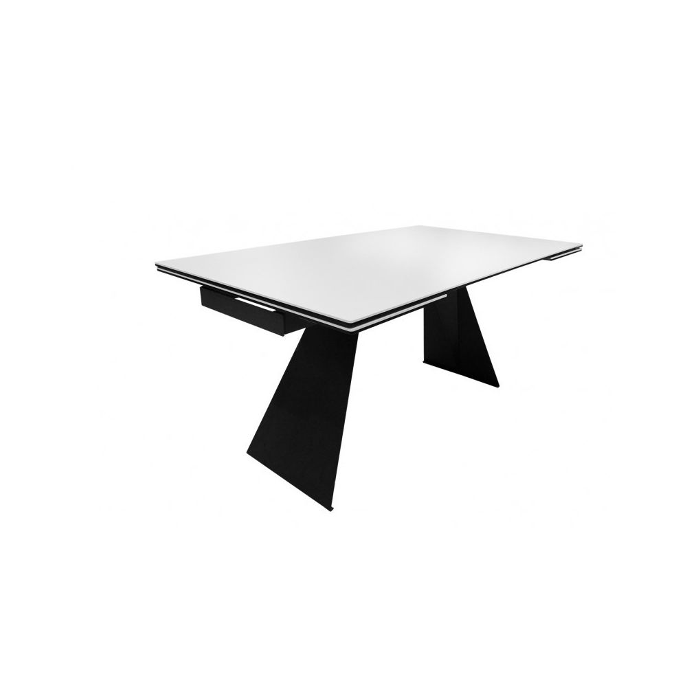 Meubletmoi - Table de repas extensible 160/240 cm en céramique blanc - OPALE - Tables à manger