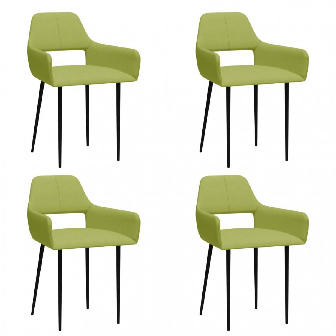 Icaverne - Moderne Fauteuils et chaises gamme Maseru Chaises de salle à manger 4 pcs Vert Tissu - Chaises