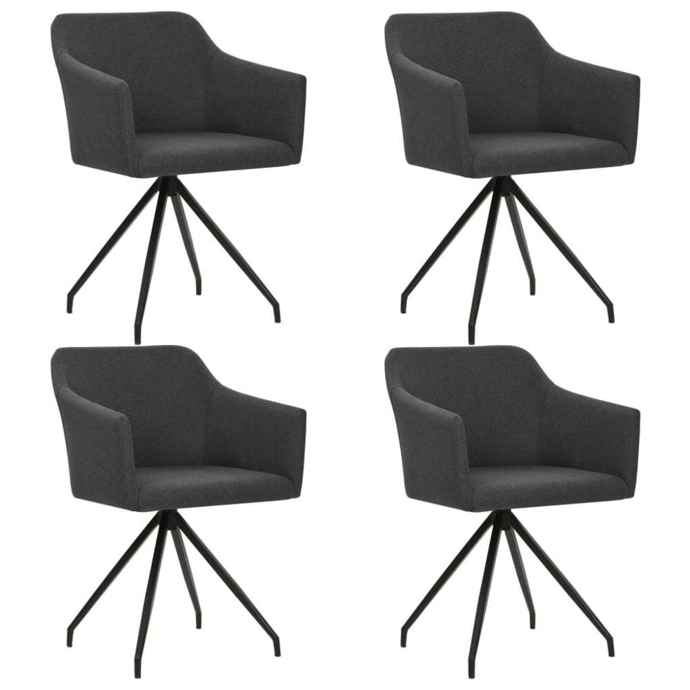 marque generique - Admirable Fauteuils et chaises categorie Paramaribo Chaises pivotantes de salle à manger 4 pcs Gris foncé Tissu - Chaises