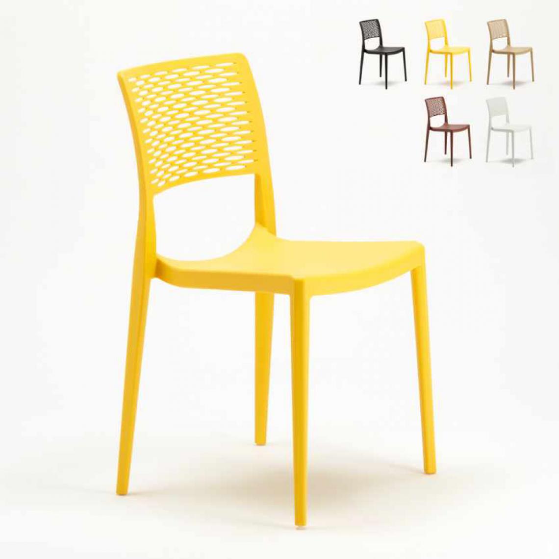 Ahd Amazing Home Design - Lot de 20 Chaises en Polypropylène Pour Bar Restaurant Cross, Couleur: Jaune - Chaises