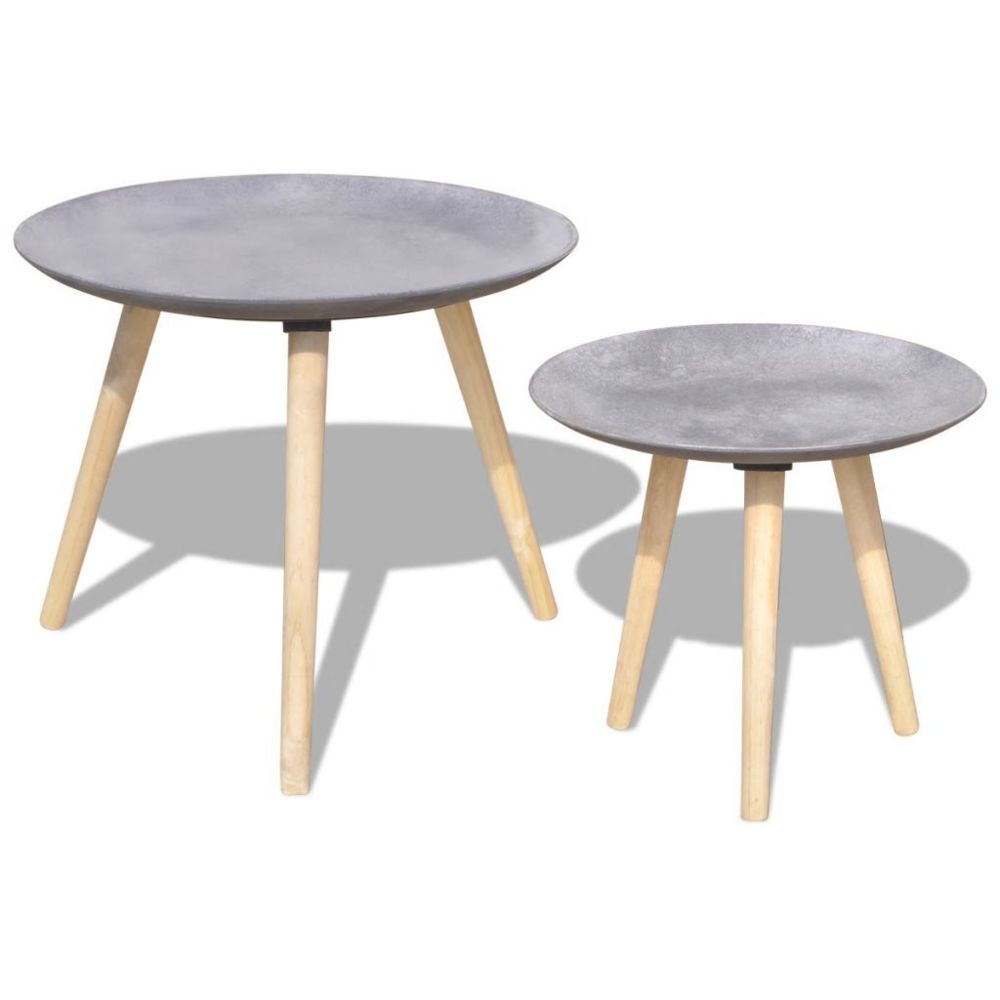 Vidaxl - vidaXL Table basse 2 pcs 55 cm et 44 cm Gris cement - Tables à manger