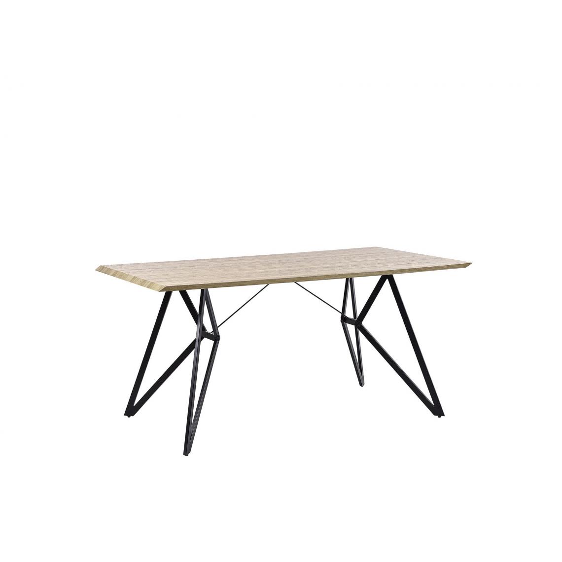 Beliani - Table de salle à manger 160 x 90 cm effet bois et noir BUSCOT - marron clair - Tables à manger