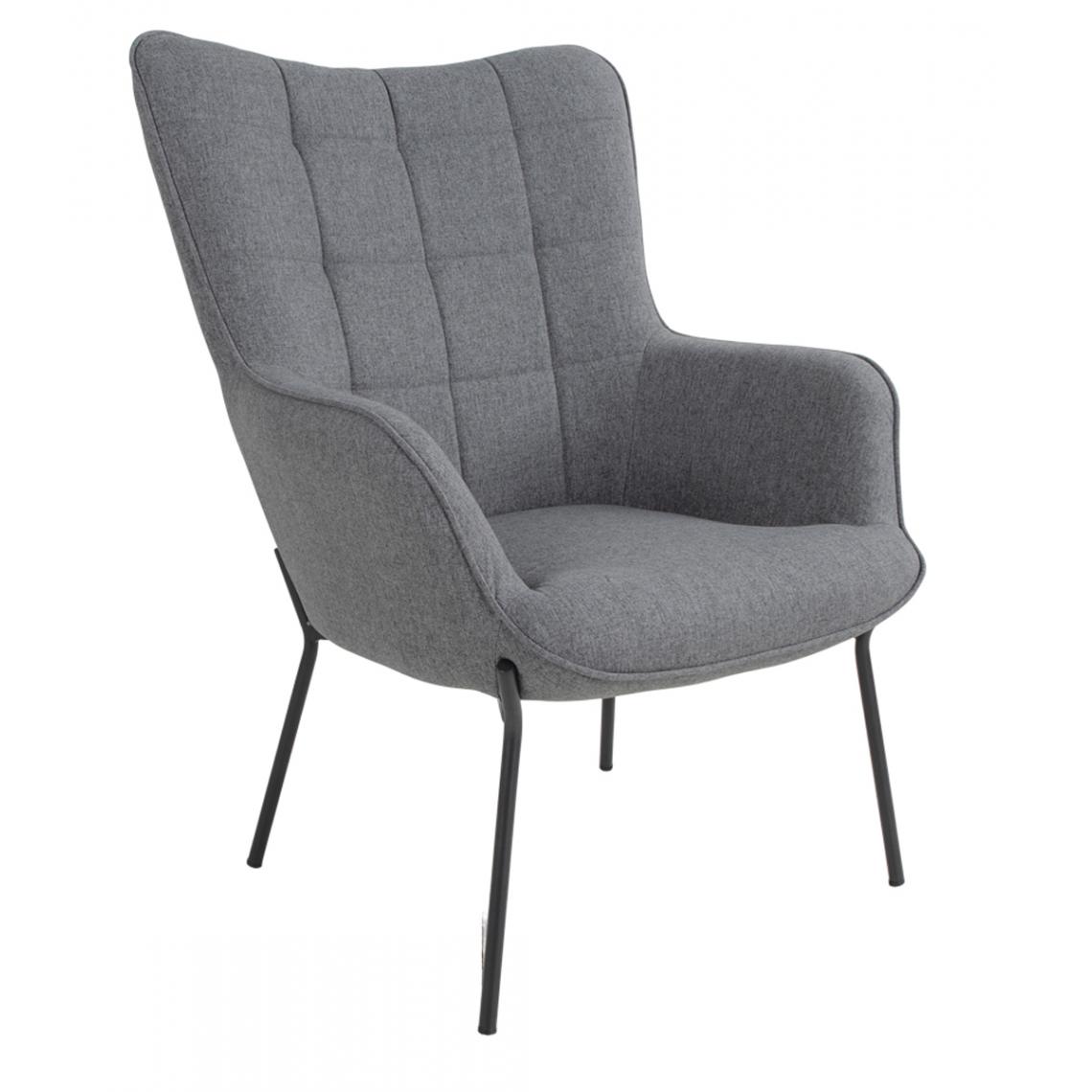Pegane - Chaise coloris gris en polyester - 79 x 70 x 98 cm - Chaises