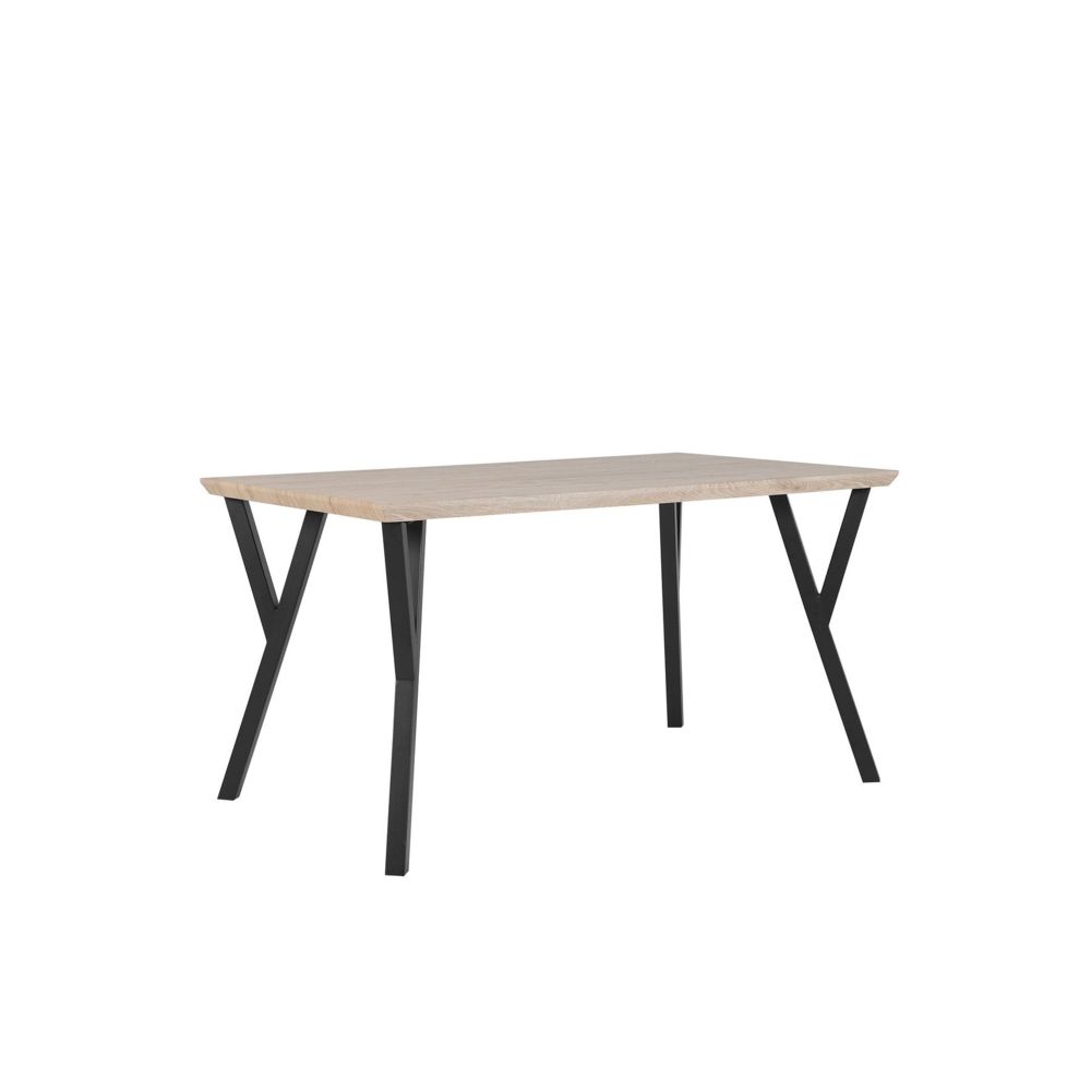 Beliani - Beliani Table 140 x 80 cm bois clair et noir BRAVO - marron - Tables à manger