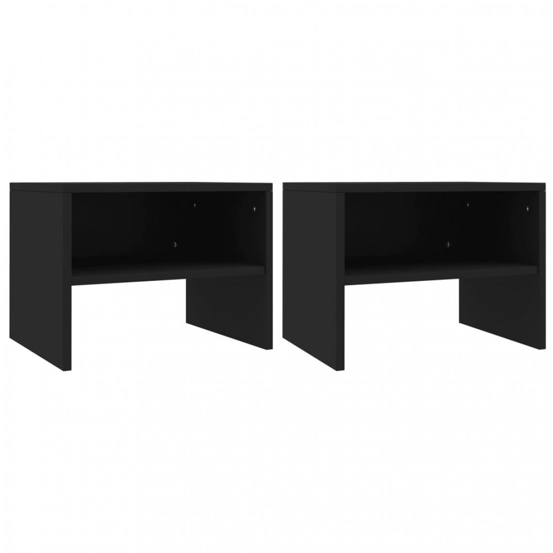 Vidaxl - vidaXL 2 pcs Tables de chevet Noir 40 x 30 x 30 cm Aggloméré - Tables à manger