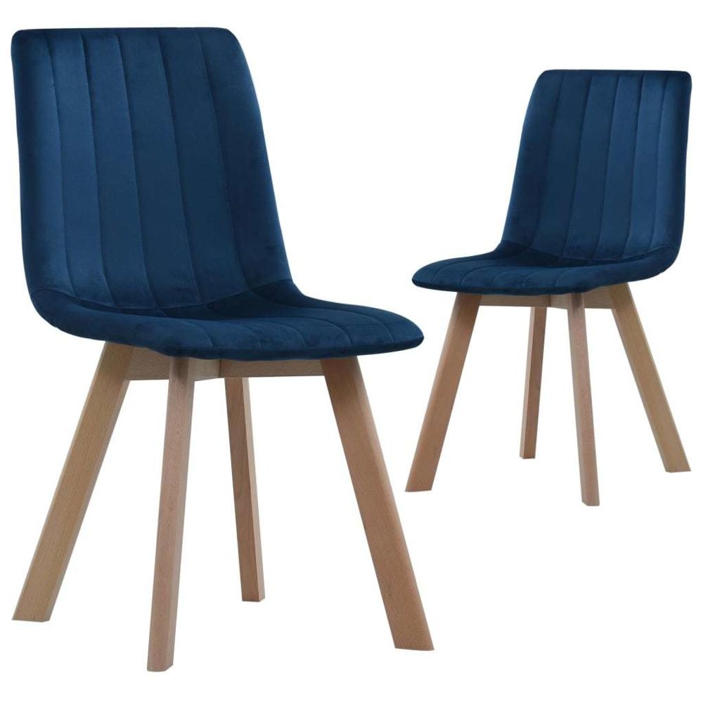 Uco - UCO Chaises de salle à manger 2 pcs Bleu Velours - Chaises