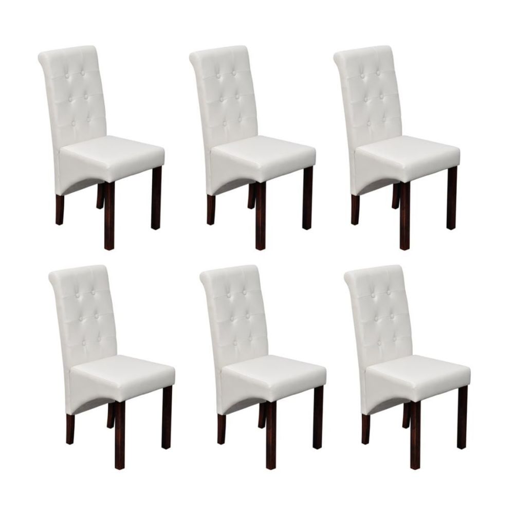 Vidaxl - vidaXL Chaises de salle à manger 6 pcs Blanc Similicuir - Chaises